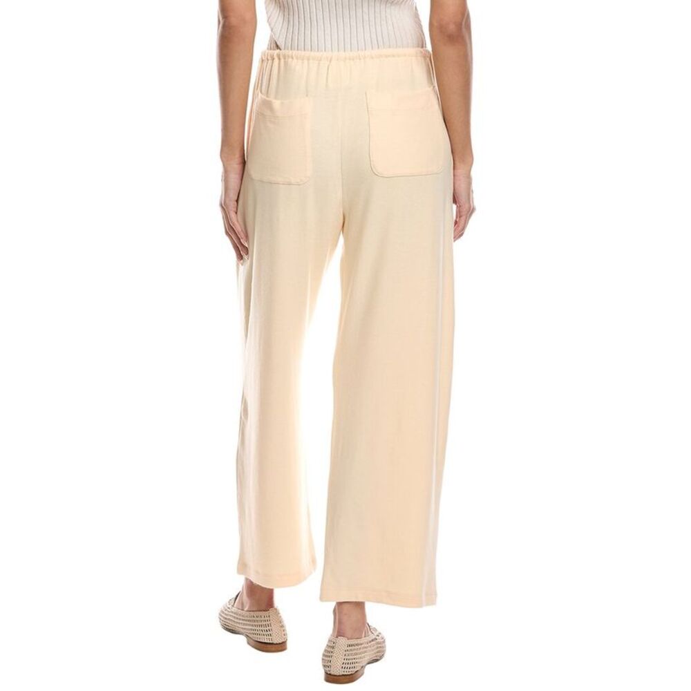 Leset Womens Lauren Crop Drawstring Pant, White - Picture 2 of 3